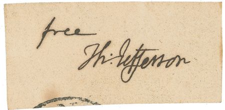 Lot #8 Thomas Jefferson Free Frank