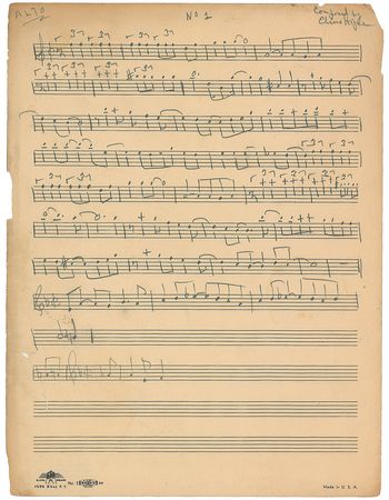 Lot #802 John Coltrane: Scarce handwritten arrangements by Coltrane - Image 1