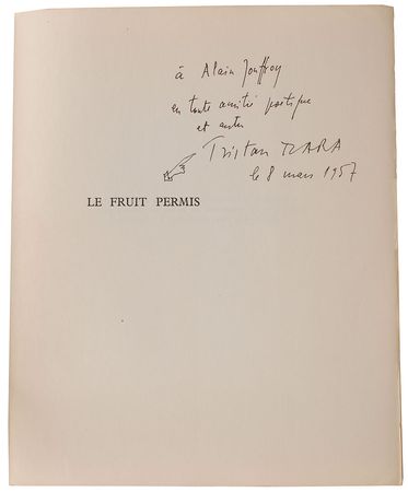 Lot #726 Tristan Tzara Book - Image 1