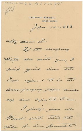 Lot #81 Grover Cleveland: ?A pardon might well be granted??the president to his attorney general - Image 1