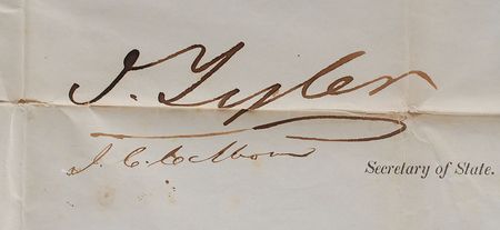 Lot #30 John Tyler Signed Document - Image 2