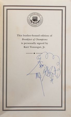 Lot #729 Kurt Vonnegut Sketch in Book - Image 1