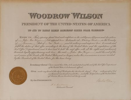 Lot #99 Woodrow Wilson Signed Document - Image 1