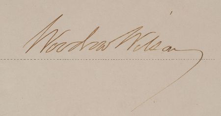 Lot #99 Woodrow Wilson Signed Document - Image 2