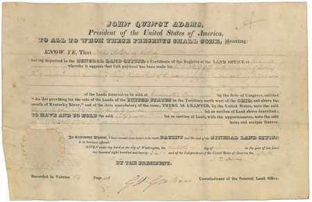 Lot #19 John Quincy Adams Signed Document
