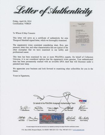 Lot #292 Thurgood Marshall: “I was taught the Ten Commandments as a child, tried to live by them all my life” - Image 2