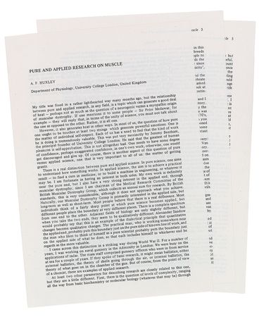 Lot #459 Andrew Huxley Signed Manuscript - Image 3