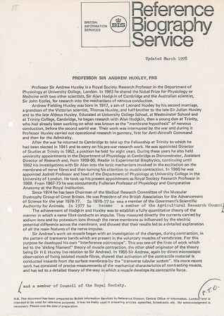 Lot #459 Andrew Huxley Signed Manuscript - Image 4
