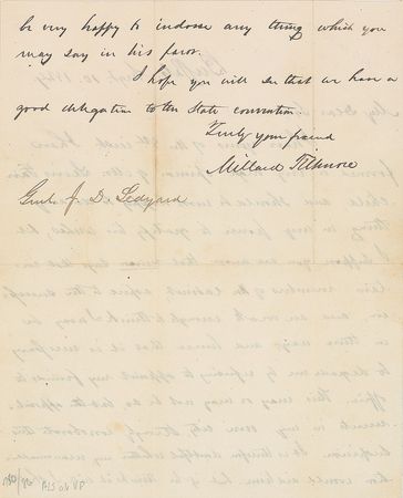 Lot #34 Millard Fillmore Handwritten Letter Signed - Image 2