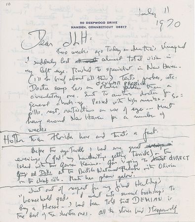 Lot #759 Thornton Wilder Handwritten Letter Signed - Image 1
