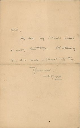 Lot #758 H. G. Wells Handwritten Letter Signed - Image 3