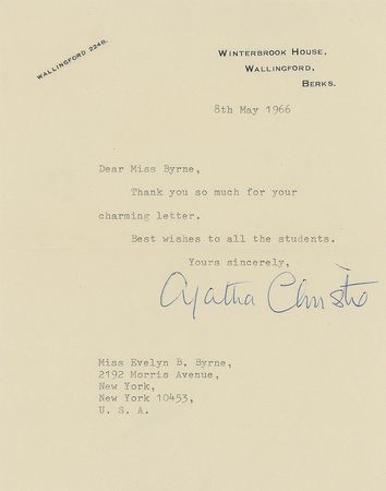 Lot #684 Agatha Christie Typed Letter Signed - Image 1