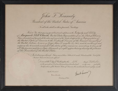 Lot #122 John F. Kennedy: President Kennedy appoints a respected Republican to the United Nations - Image 1