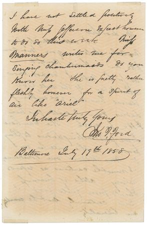 Lot #992 John T. Ford Handwritten Letter Signed - Image 2