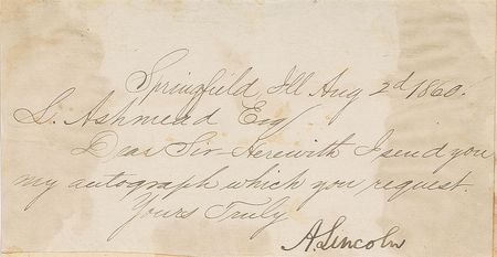 Lot #50 Abraham Lincoln Signed Letter