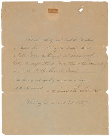 Lot #45 James Buchanan Signed Document