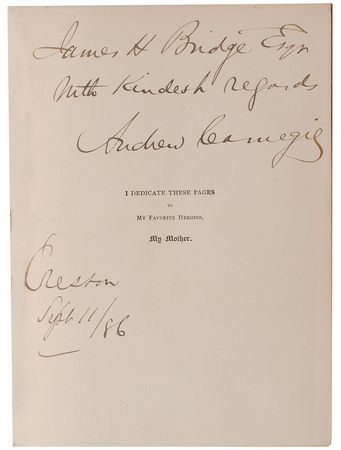 Lot #326 Andrew Carnegie Book - Image 1