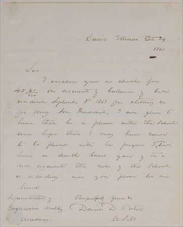 Lot #566 David D. Porter Handwritten Letter Signed - Image 1
