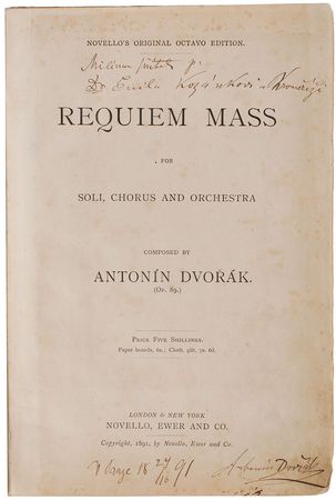 Lot #764 Antonin Dvorak: Outstanding presentation copy of Dvorak?s Requiem - Image 1
