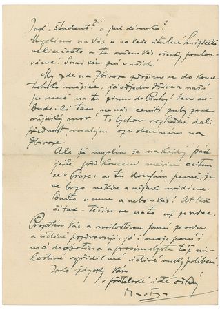 Lot #636 Alphonse Mucha: Lengthy letter featuring a stunning classic nude study - Image 2