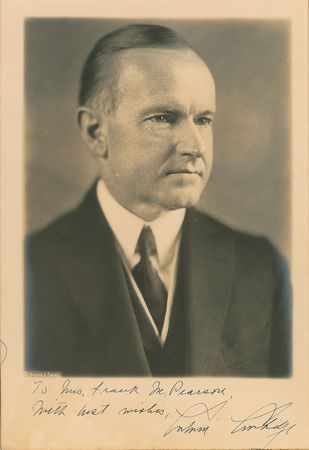 Lot #109 Calvin Coolidge Signed Photograph - Image 1