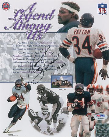 Lot #1057 Walter Payton Signed Photograph - Image 1