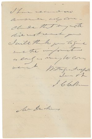 Lot #426 John C. Calhoun Handwritten Letter Signed - Image 2