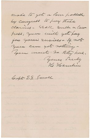 Lot #453 Hannibal Hamlin Handwritten Letter Signed - Image 2