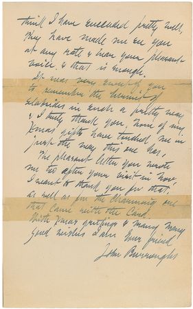 Lot #738 John Burroughs Handwritten Letter Signed - Image 2