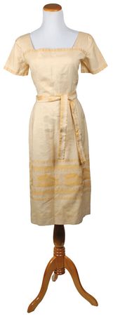 Lot #129 Jacqueline Kennedy: Exquisite handmade dress gifted to Jackie?s personal secretary - Image 1