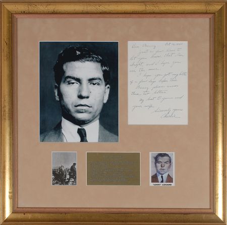 Lot #320 Lucky Luciano: Scarce letter from the Mafia?s notorious boss - Image 1