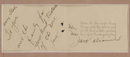 Lot #319 Jack ‘Legs’ Diamond Thanksgiving Card - Image 2