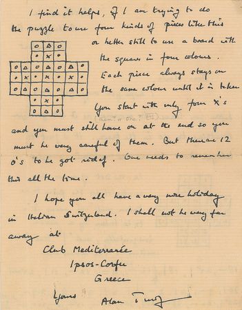 Lot #360 Alan Turing: Exceedingly rare Alan Turing letter on logic: ?How to do the solitaire puzzle? - Image 2