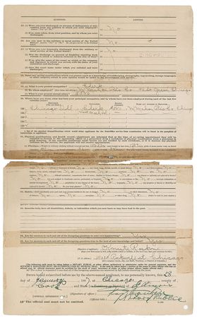 Lot #1028 Knute Rockne: Saving up to attend Notre Dame, Rockne completes a lengthy postal clerk exam - Image 4