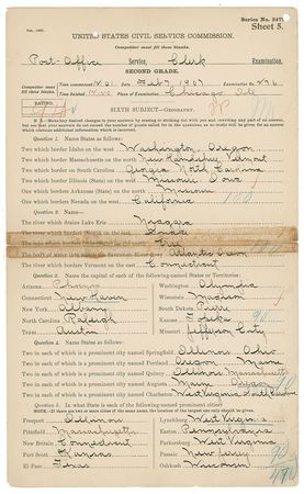 Lot #1028 Knute Rockne: Saving up to attend Notre Dame, Rockne completes a lengthy postal clerk exam - Image 10