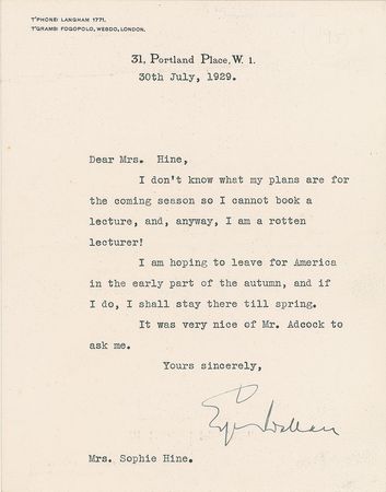 Lot #757 Edgar Wallace Typed Letter Signed - Image 1
