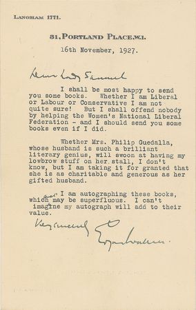Lot #757 Edgar Wallace Typed Letter Signed - Image 2