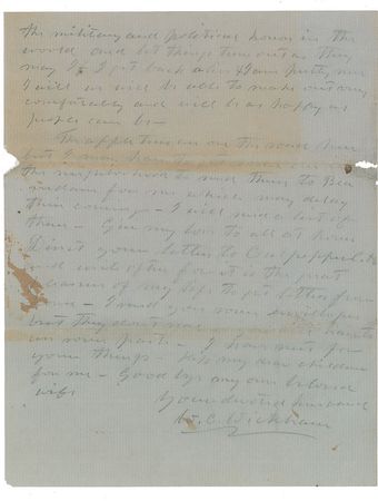 Lot #532 Williams Carter Wickham: ?The Yankees are withdrawing a large portion, if not the whole of their forces from before Fredericksburg? - Image 4