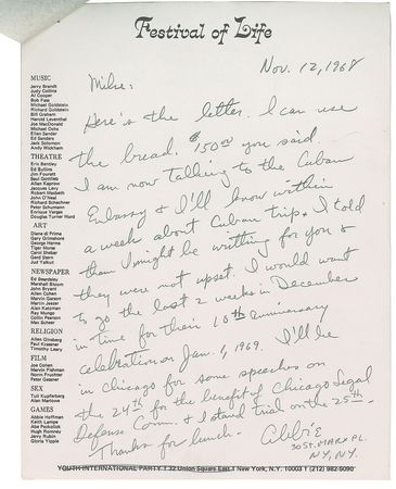 Lot #277 Abbie Hoffman: Hoffman awaits his famed Chicago Seven trial - Image 1