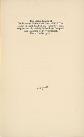 Lot #4102 William Butler Yeats - Image 1