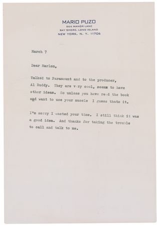 Lot #4093 Mario Puzo: 'The Godfather' Archive - Image 11