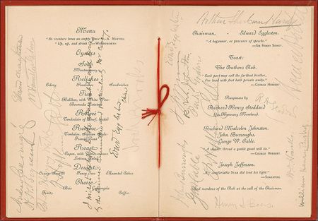 Lot #527 The Authors Club: Carnegie, Howells, Burroughs, and others celebrate the 10th anniversary of the Author’s Club - Image 1