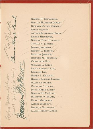 Lot #527 The Authors Club: Carnegie, Howells, Burroughs, and others celebrate the 10th anniversary of the Author’s Club - Image 3
