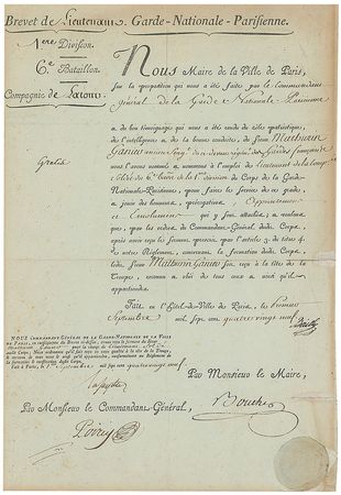 Lot #421 Marquis de Lafayette: Early French Revolution officer?s appointment - Image 1