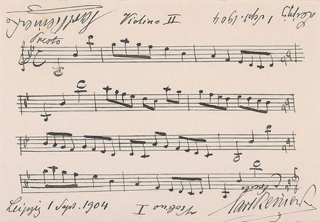 Lot #580 Carl Reinecke Signed Musical Quote - Image 1