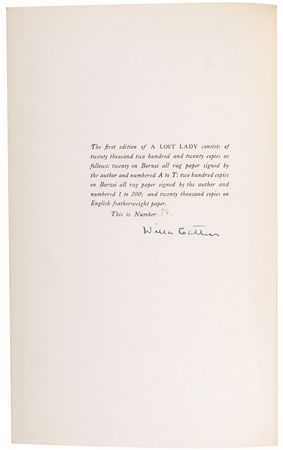 Lot #723 Willa Cather - Image 1