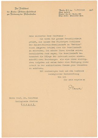 Lot #389 Max Planck Typed Letter Signed - Image 1