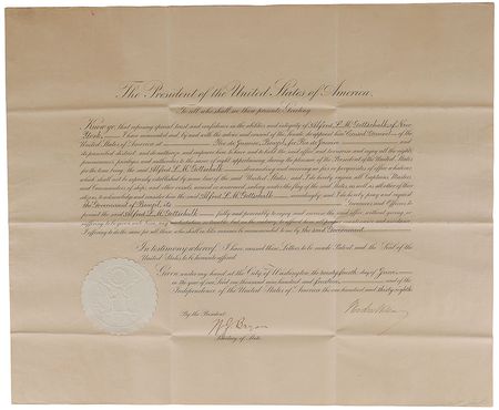 Lot #82 Woodrow Wilson Signed Document - Image 1