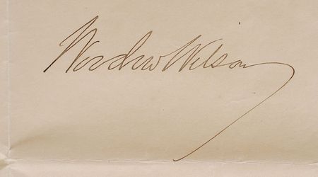 Lot #82 Woodrow Wilson Signed Document - Image 2