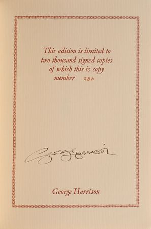 Lot #601 Beatles: George Harrison Book - Image 1